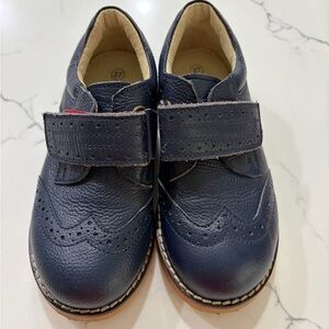 Mini Boden Leather Navy Kids Dress Shoes with Velcro strap size 27